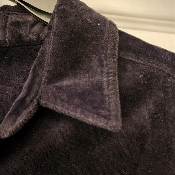 MONROW Velour short collard Romper in black size XS - Picture 10 of 14